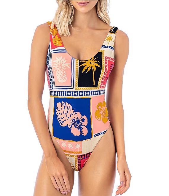 Maaji Claire Scoop Neck Reversible Cheeky One Piece Swimsuit | Dillard's | Dillard's