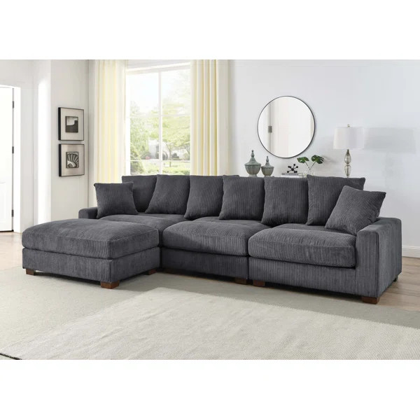 Ava-Rae 4 - Piece Corduroy Sectional | Wayfair North America