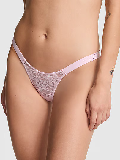 Wink Bling Lace Micro Thong Panty, Pink, S - Women's Panties - PINK | Victoria's Secret (US / CA )