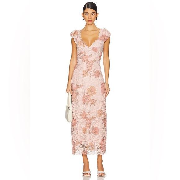 Free People Butterfly Babe Lace Maxi Dress in Antique Combo CREME size Medium | Poshmark