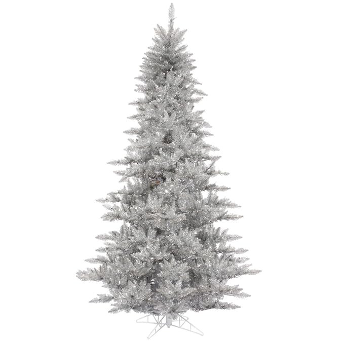 Vickerman Silver Tinsel Fir Christmas Tree | Amazon (US)