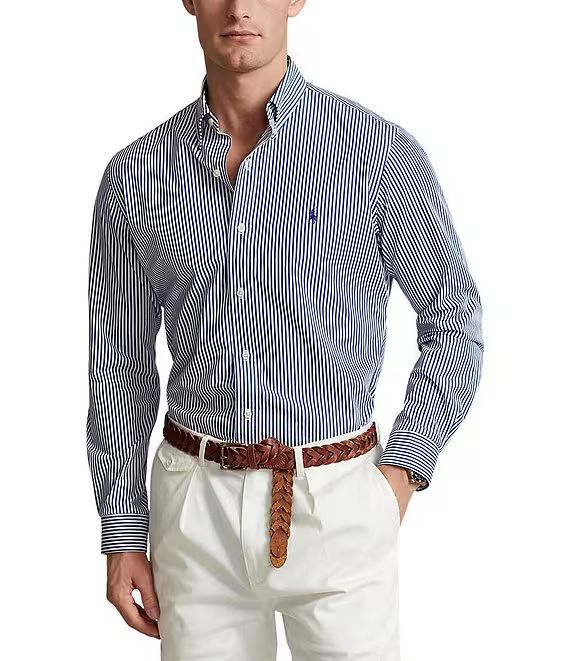 Classic Fit Striped Stretch Poplin Shirt | Dillard's