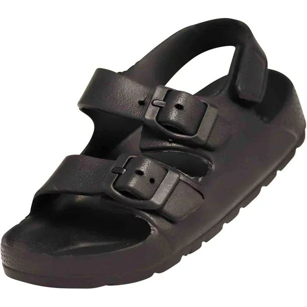NORTY Toddler Boys Comfort Footbed Flat Male Ankle Strap Sandals Black - Walmart.com | Walmart (US)