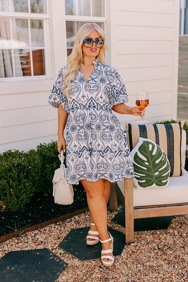Sunday Chic Embroidered Mini Dress Curves | Impressions Online Boutique