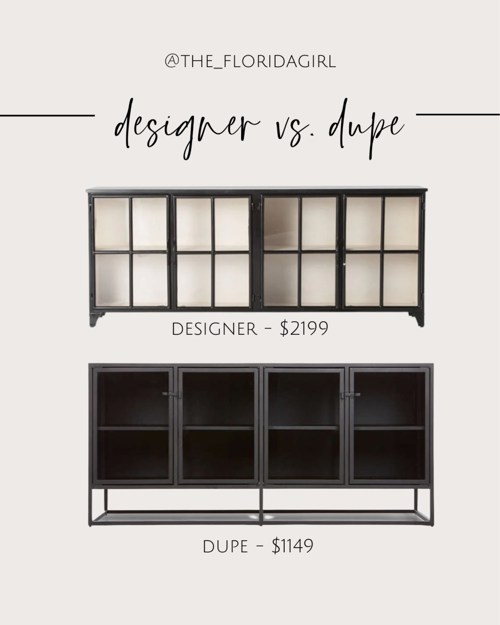 Designer versus Dupe! I love a good savings #buffetcabinet #buffet #livingroom #furniture #credenza #sideboard #luluandgeorgia #crateandbarrel #blackstain #blackandrattan #rattan #sale #dupe #splurge #savings #dupe

#LTKsalealert #LTKhome #LTKFind