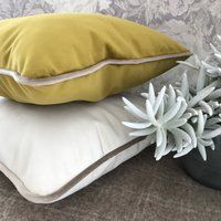 Olive Mustard Velvet Throw Pillow Cover, Orange Velvet Cushion Cover, Green Apple Pillow 14x14, 20x2 | Etsy (US)
