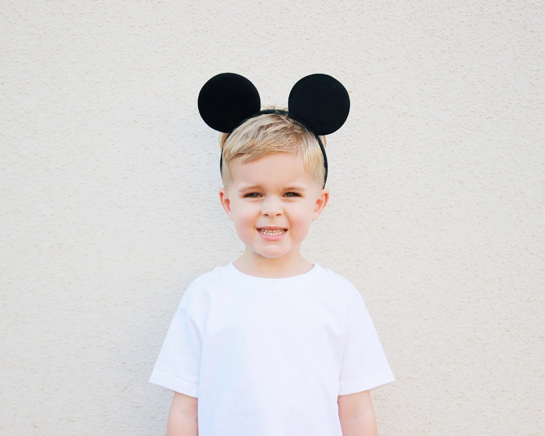 Mouse Ears for Men and Boys | Black Felt Mouse Ear Headband | Black Boys Mouse Ears | Boy Mouse E... | Etsy (US)