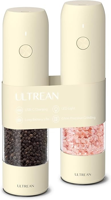 Ultrean Electric Pepper Grinder, Rechargeable Salt and Pepper Grinder with 6 Adjustable Coarsenes... | Amazon (US)