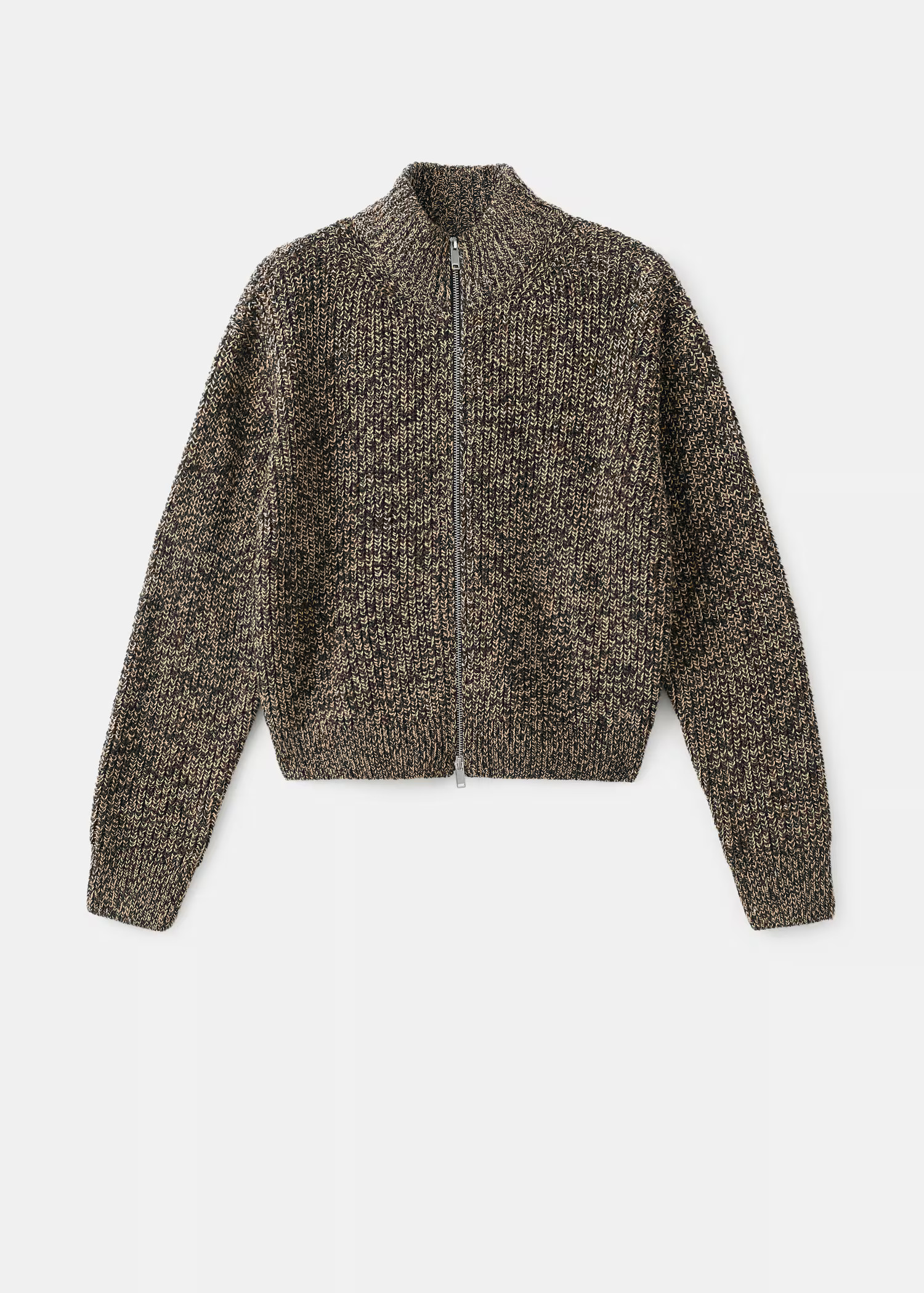 Speckled zip-up cardigan | Mango (US/MX/AU)