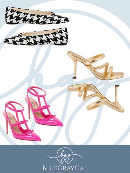 Bold shoes! Houndstooth flats, pink rock stud heels and killer gold sandals!


#LTKshoecrush #LTKstyletip #LTKwedding