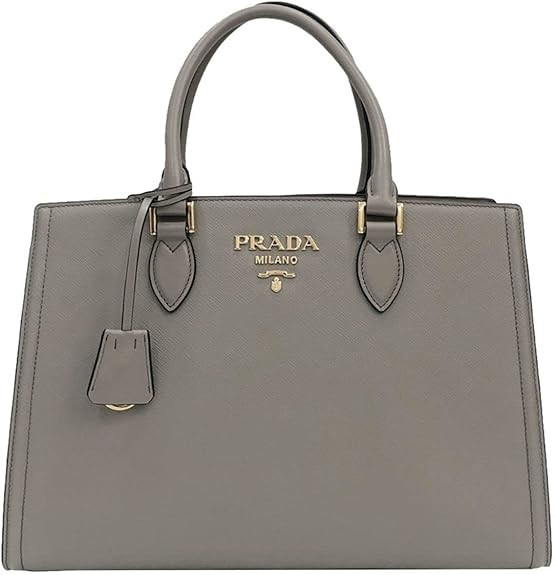 Prada Argilla Gray Saffiano Lux Leather Large Satchel Handbag 1BA228 | Amazon (US)