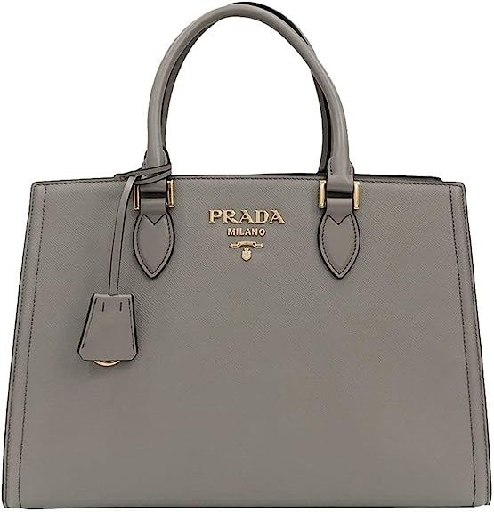 Prada Argilla Gray Saffiano Lux Leather Large Satchel Handbag 1BA228 | Amazon (US)
