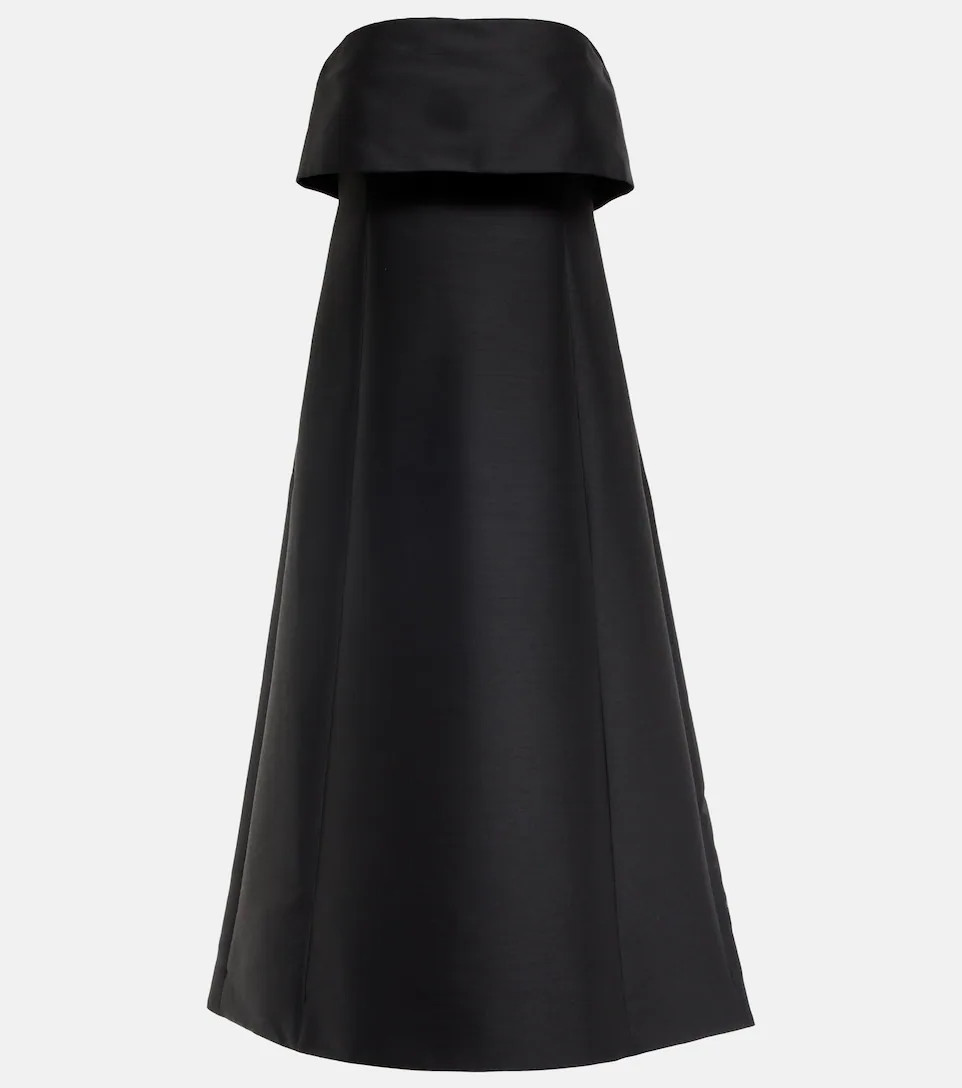 Strapless cotton and wool-blend midi dress | Mytheresa (US/CA)