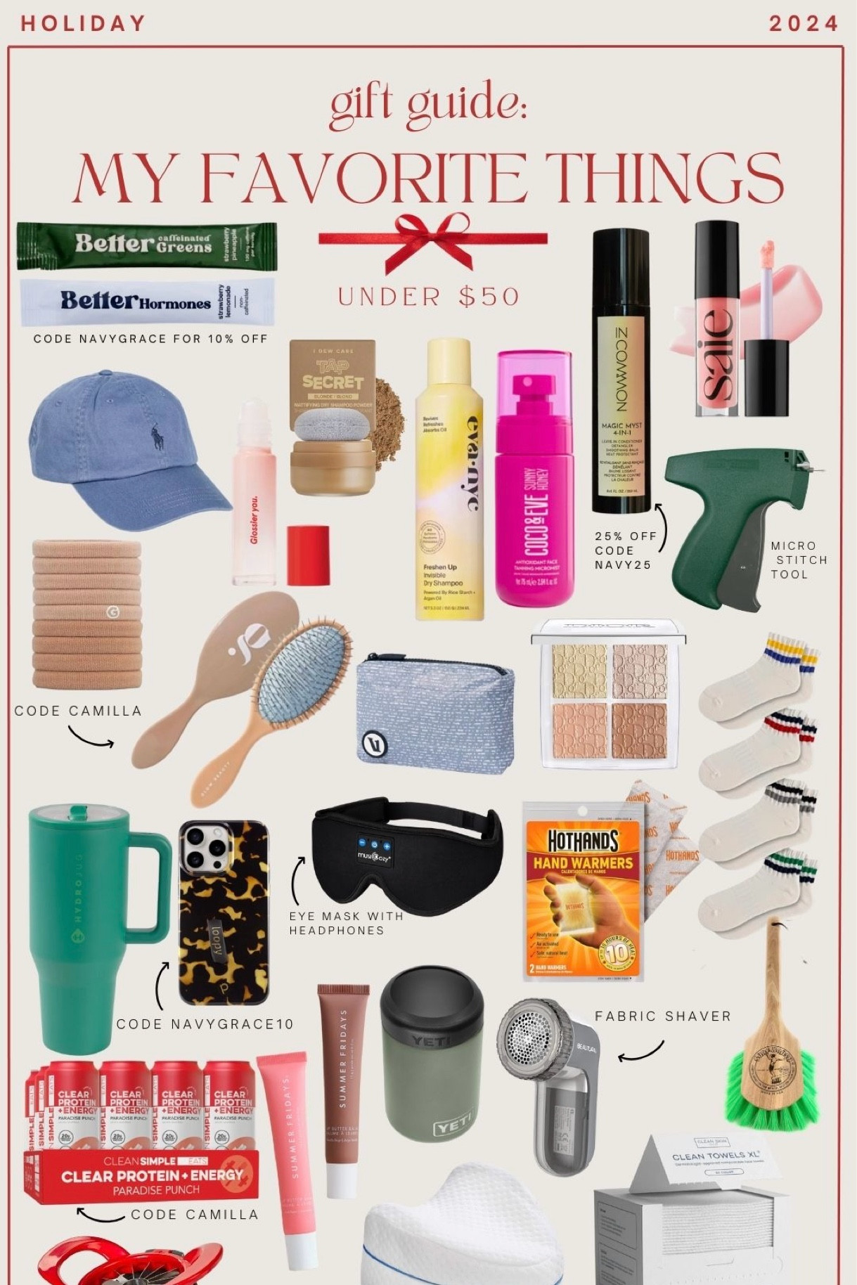 A full guide of all of my favorite things! 
Find all links on www.navygrace.com 

#LTKCyberWeek #LTKGiftGuide #LTKHoliday