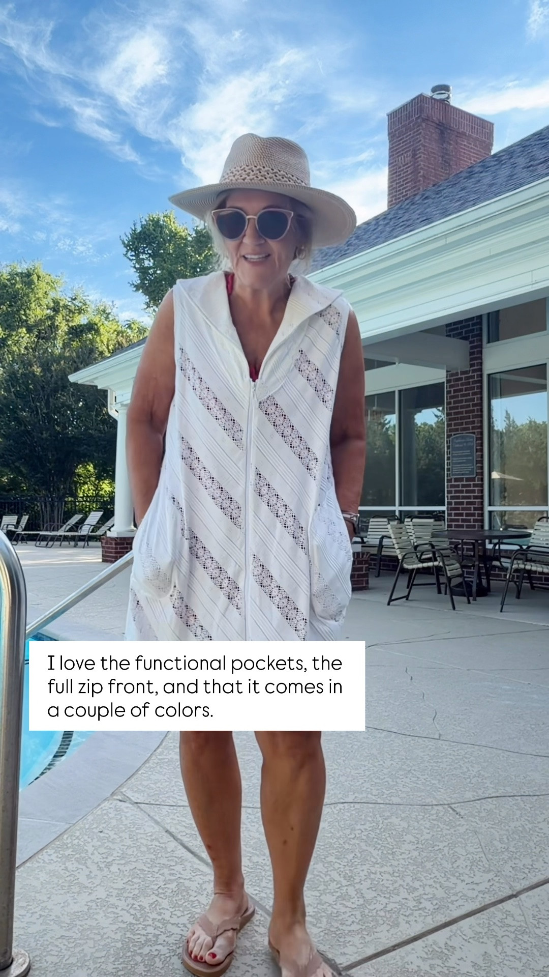 This crochet knit zip cover-up is one of those pieces you'll wear all summer long! It's lightweight, breathable, and perfect for throwing on over your swimsuit for the pool, beach, or vacation. I love the roomy pockets and how effortlessly it pairs with any swim look.

💛 LTK MADE EASY 

❤️ Heart = Support my posts 
🔖 Save = Get sale & restock alerts 💬 Comment if you have sizing questions!

#LTKootd #LTKOver40 #LTKSwim