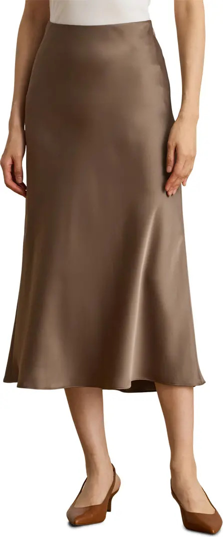 Lauren Ralph Lauren Satin Charmeuse Midi Skirt | Nordstrom | Nordstrom