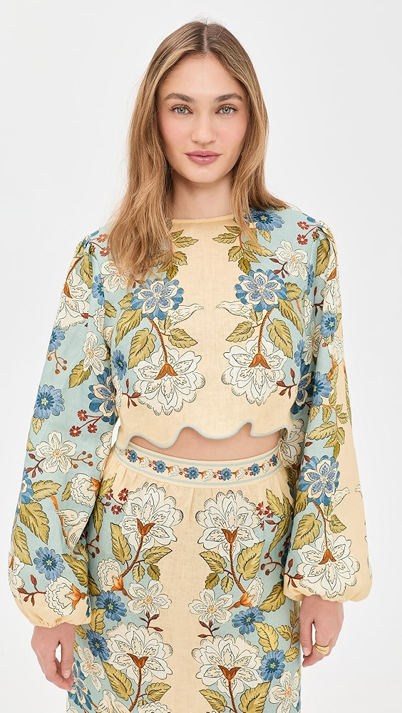 Garden Scarf Blue Long Sleeve Blouse | Shopbop