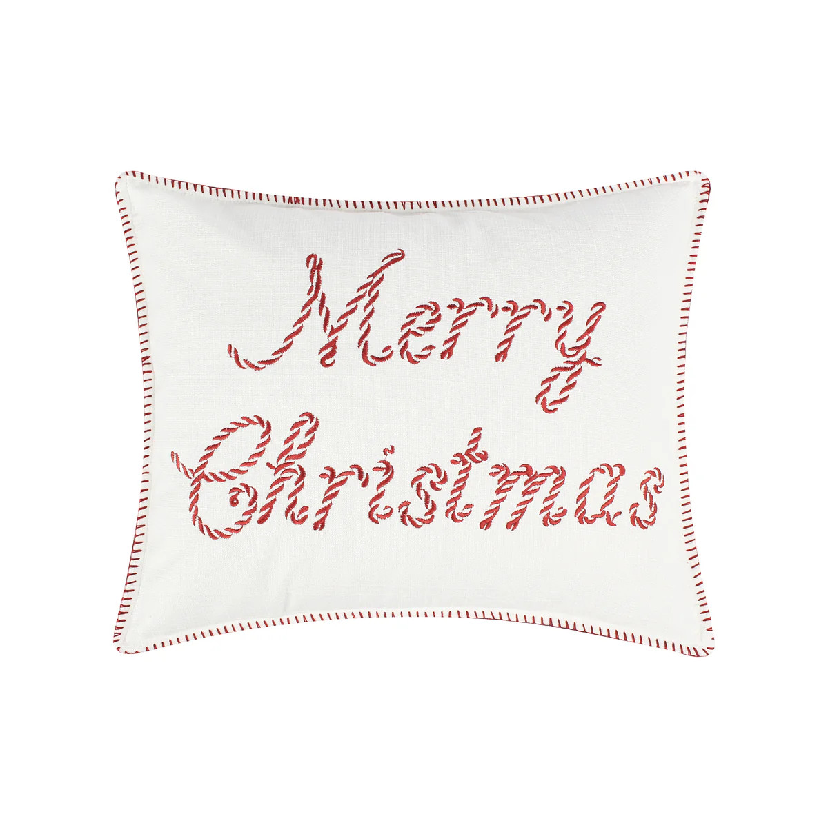 Peppermint Plaid Merry Christmas Pillow | Levtex Home