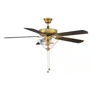 Savoy House Meridian 52 in. Indoor Natural Brass Ceiling Fan with Light Kit M2019NBRV - The Home ... | The Home Depot