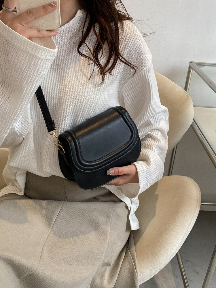 Mini Minimalist Flap Saddle Bag | SHEIN