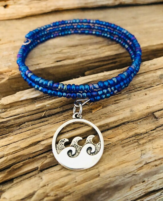 Beaded Ocean Wave Bracelet | Etsy (US)