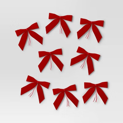 8ct 4.5" Velvet Christmas Bow Red - Wondershop™ | Target