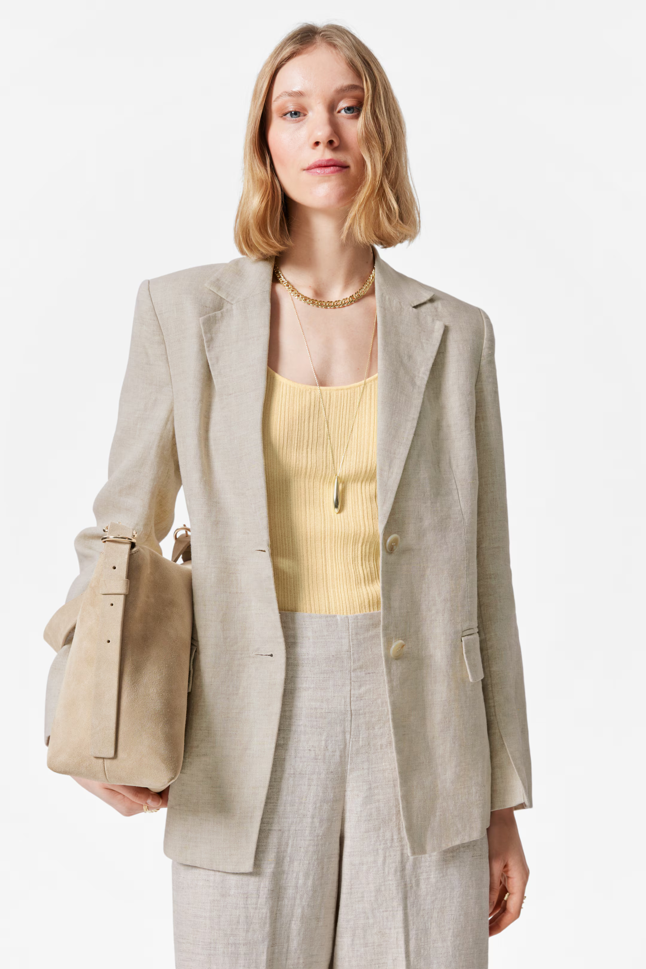 Fitted Linen Blazer | H&M (UK, MY, IN, SG, PH, TW, HK)