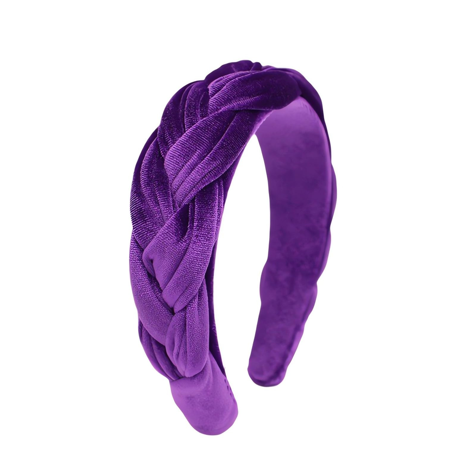 Purple Headbands for Women, Braided Headband Velvet Padded Hair bands, Cute Hair Accessories for ... | Amazon (US)