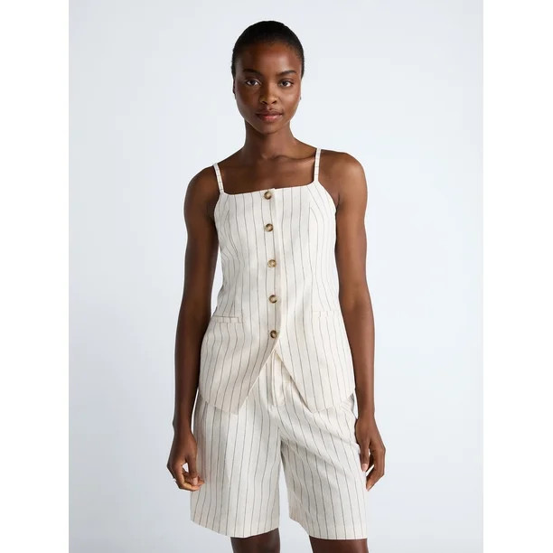 Scoop Women’s Linen Blend Vest, Sizes XS-XL | Walmart (US)