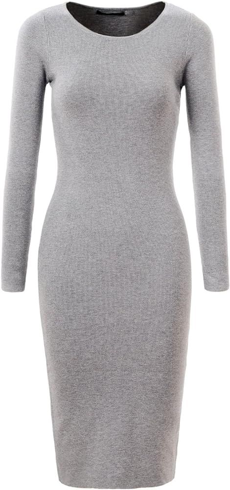 GLOSTORY Womens Long Sleeve Slim Fit Bodycon Pullover Sweater Dresses 2616 | Amazon (US)