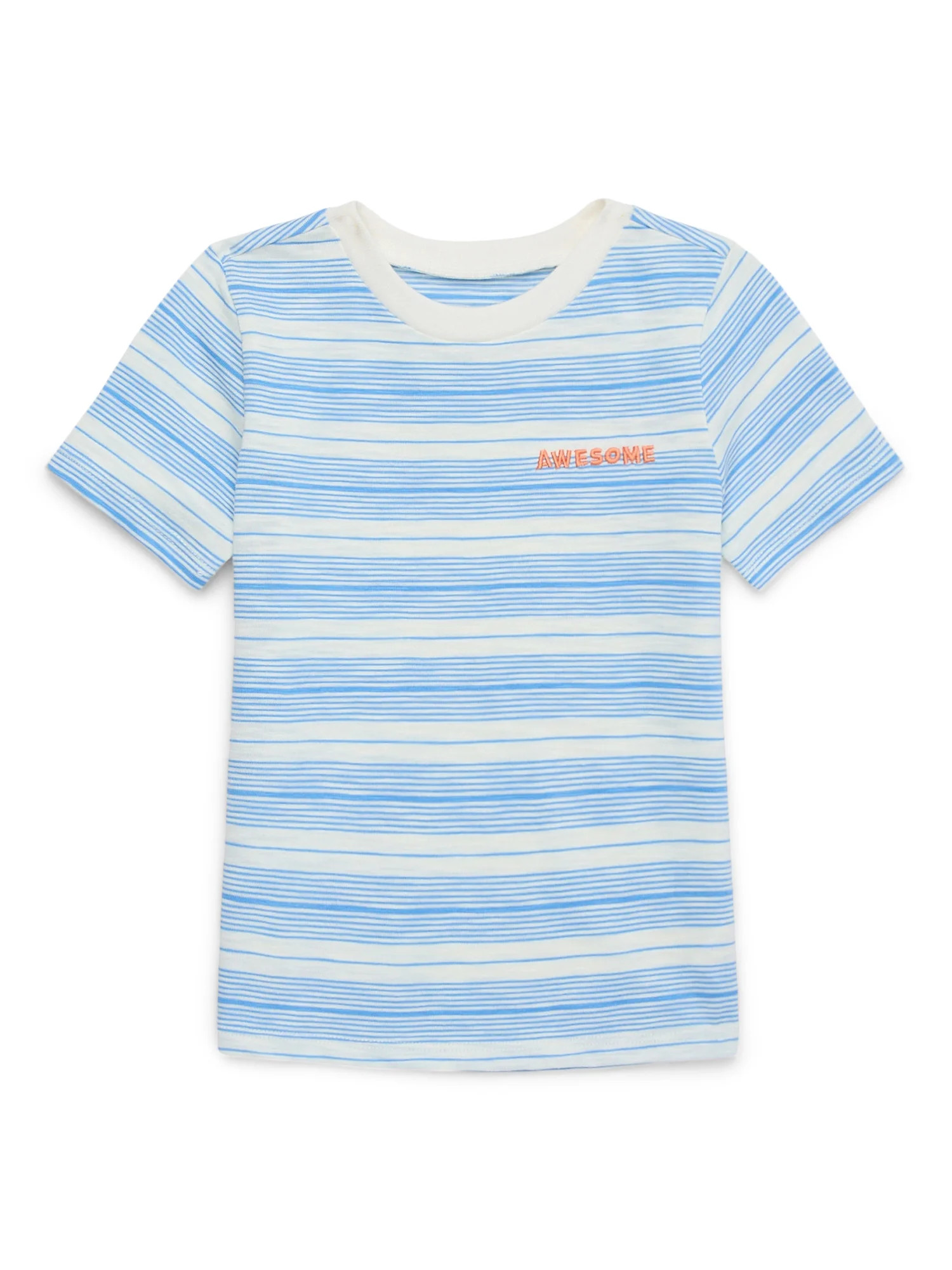 Garanimals Toddler Boy Short Sleeve Striped T-Shirt with Embroidery, Sizes 18M-5T | Walmart (US)