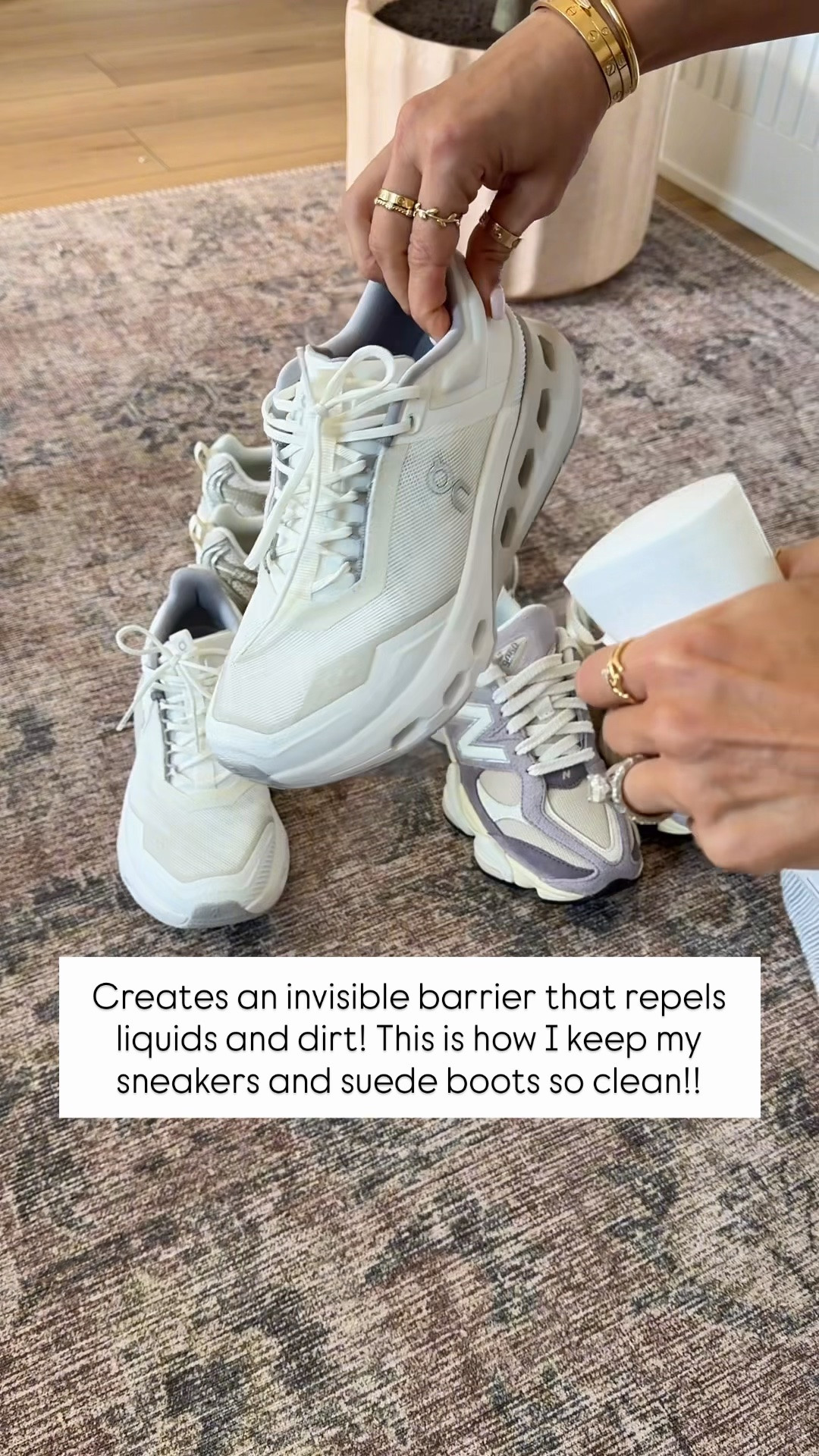 I spray all of my fabric sneakers and boots with this spray! It repels dirt and water and makes them so much easier to wipe down! This keeps them looking brand new! Spray them really good and let dry before wearing!

#LTKselfcare #LTKmomlife #LTKdayinmylife