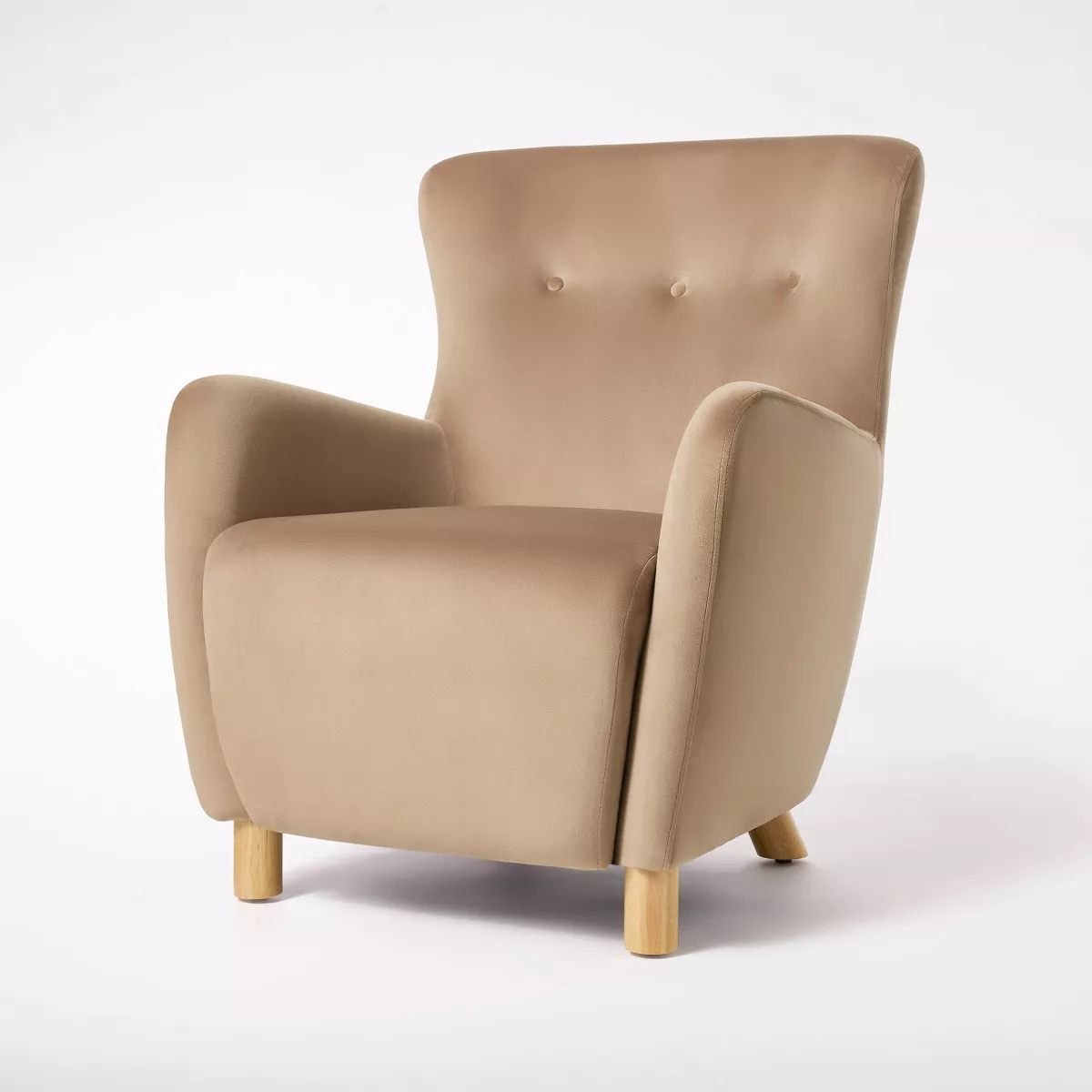 Kessler Wingback Accent Chair Light Brown Velvet - Threshold™ designed with Studio McGee | Target