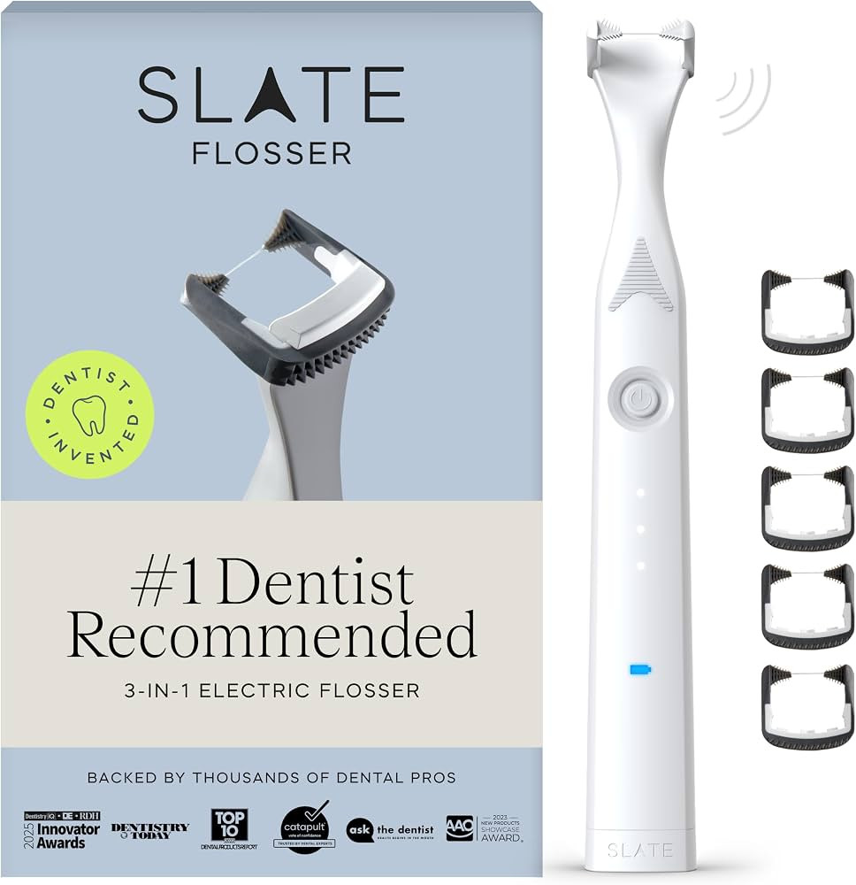 Slate Pro 3-in-1 Rechargeable Electric Flosser, Dentist Invented | Amazon (US)