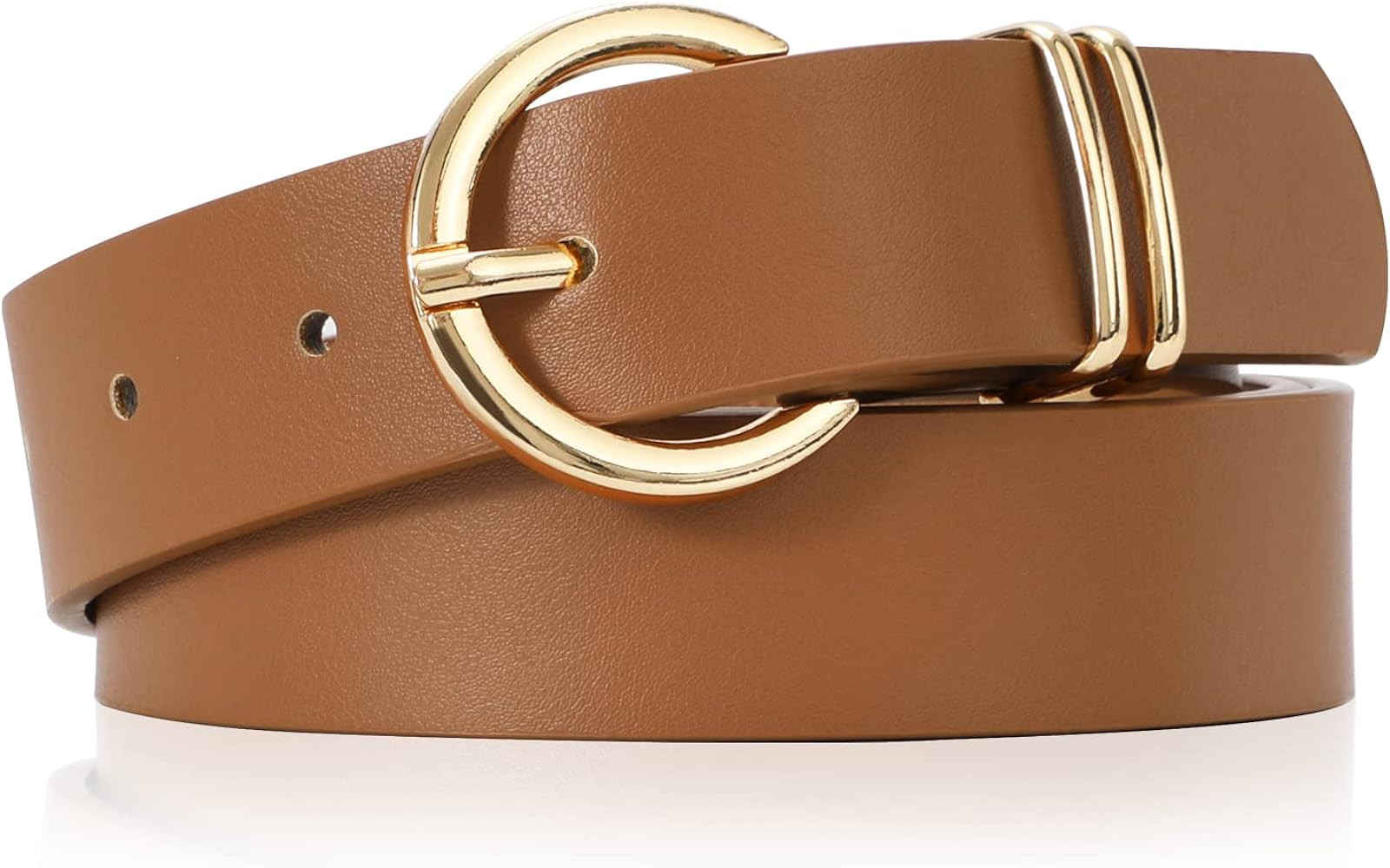 Women’s Leather Belts for Jeans Pants Fashion Gold/Silver Buckle Ladies Waist Belt | Amazon (CA)