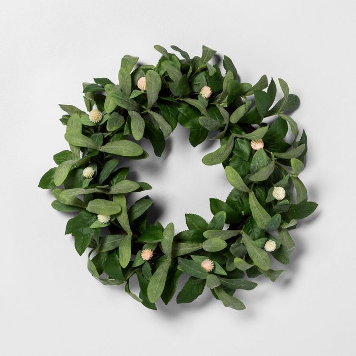 20" Faux Globe Thistle Wreath - Hearth & Hand™ with Magnolia | Target