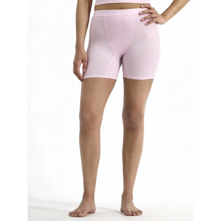 No Boundaries Women's Cotton Ribbed Boxer Short, Sizes XS - 3XL - Walmart.com | Walmart (US)