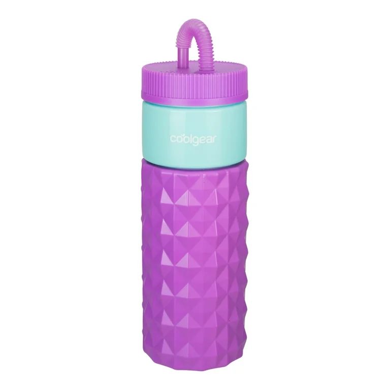 Cool Gear 24oz Plastic Retro Squishy Water Bottle, Prism Purple with Foam Grip and Resealable Str... | Walmart (US)