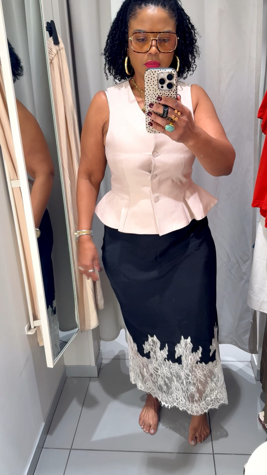 Vest- Medium (fits tight across my chest so if your big chested you might want to size up)!! 
Skirt- Large (not available online but linked some similar ones) 

#LTKU #LTKMidsize #LTKootd