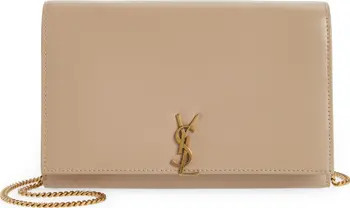 Saint Laurent Glossy Leather Wallet on a Chain | Nordstrom | Nordstrom