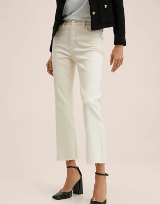 Mango straight leg jeans in ecru | ASOS (Global)