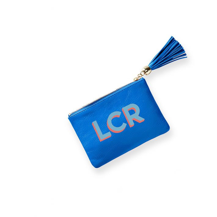 Leather Tassel Zipper Pouch, Shadow Printed | Mark and Graham