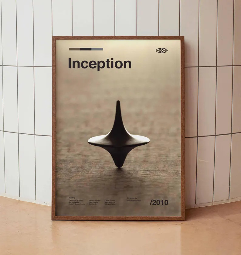 Inception Full Size Wall Art Print - Leonardo Dicaprio - Minimalist Midcentury Vintage Movie Post... | Etsy (US)