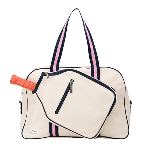 Ame & Lulu Hamptons Pickleball Bag| Pinkberry Canvas Sports Bag with Paddle Holder | Stylish Material | Large Inner Storage | Carry Handle and Adjustable Shoulder Strap | Amazon (US)