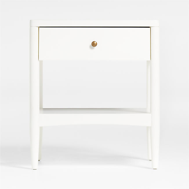 Hampshire White Wood Kids Nightstand with Drawer + Reviews | Crate & Kids | Crate & Barrel