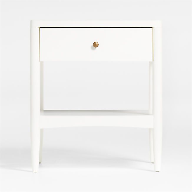 Hampshire White Wood Kids Nightstand with Drawer + Reviews | Crate & Kids | Crate & Barrel