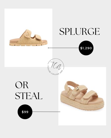 Save vs. splurge on the Prada raffia sandal for summer! These Steve Madden raffia sandals give the same vibe for way less! 

#LTKShoeCrush #LTKFindsUnder100 #LTKStyleTip