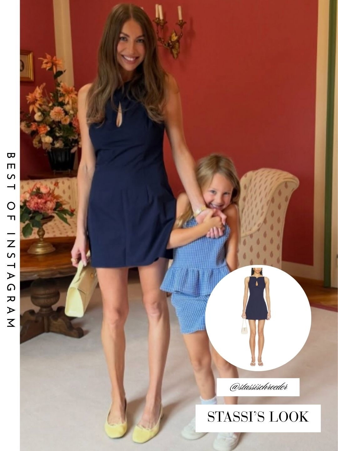 Stassi Schroeder’s Navy Keyhole Mini Dress 📸 = @stassischroeder