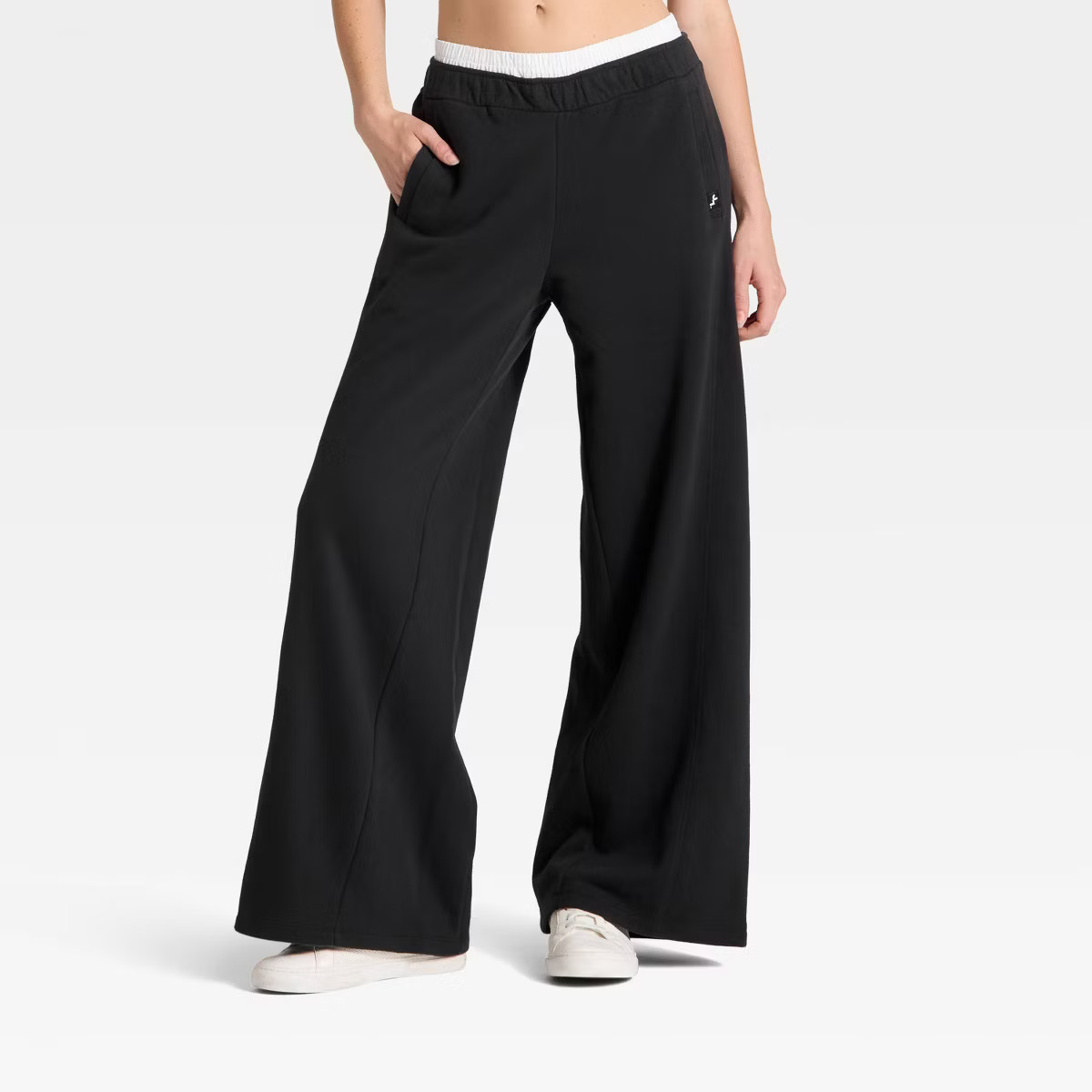 Women's French Terry Wide Leg Sweatpants - JoyLab™ Black XS | Target