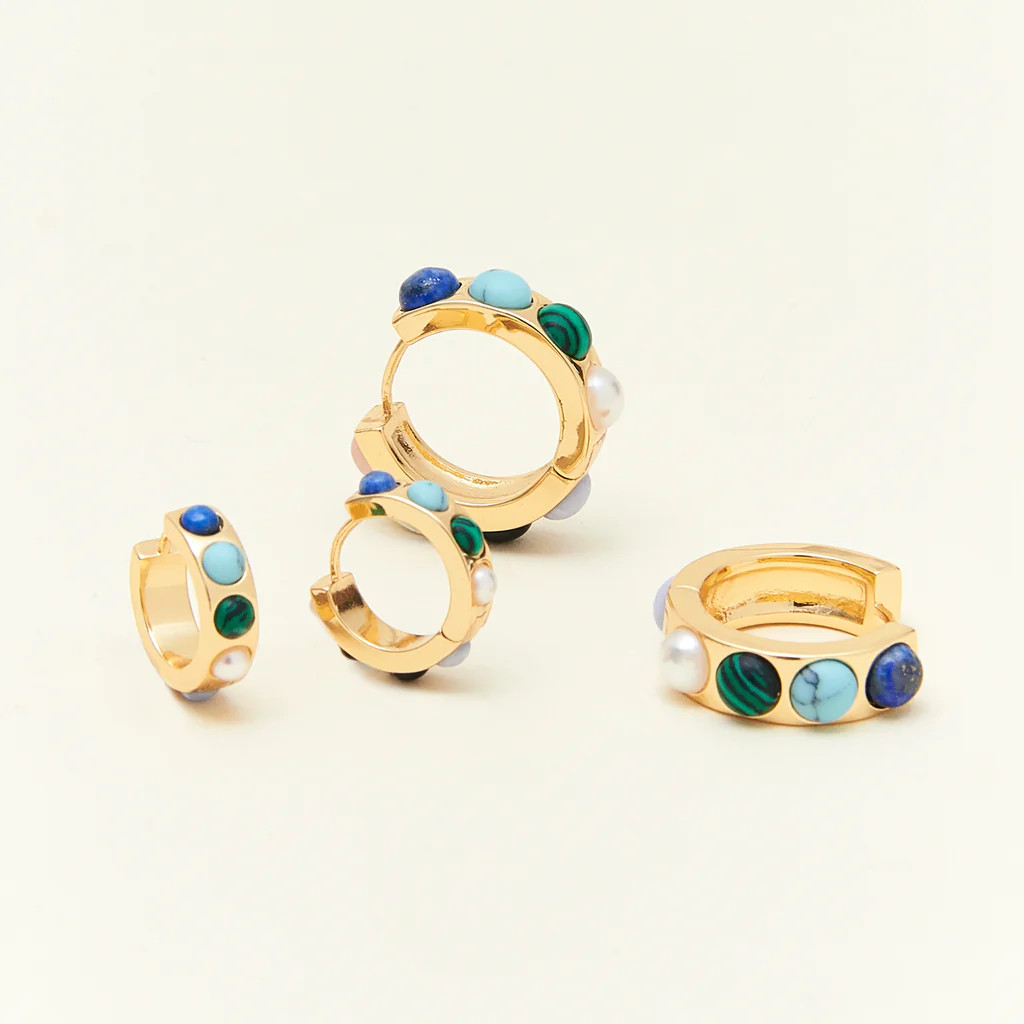 Petra Huggie Hoop Earrings Multi | Mignonne Gavigan